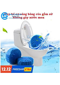 Viên khử mùi tẩy bồn cầu toilet siêu sạch bóng (1 viên), sáp chống ố vàng mùi hôi, diệt sạch vi khuẩn gây hại