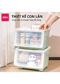 Hộp Nhựa Đựng Đồ Nắp Trong Đa Năng Thùng Đựng Đồ Chơi Quần Áo Sách Vở Vật Dụng Gia Đình Deli - Xếp Chồng Tiện Lợi