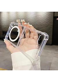 Ốp lưng Trong Suốt dành cho Samsung Galaxy Z Flip 5 Sạc Từ Tính Chống Ố Vàng - Hàng chính hãng