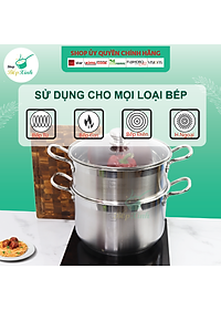 Bộ Nồi Xửng Hấp Fivestar Nắp Kính Tặng 10 Muỗng Inox