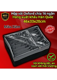 Bộ hộp vải đựng đồ 9 ngăn và 16 ngăn mã HQ4 - Combo hộp vải đựng quần áo chia ngăn gọn gàng tiện lợi chất vải Oxford cao cấp