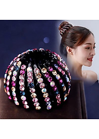 Kẹp búi tóc Hàn Quốc đính đá cao cấp sang trọng - cặp tóc tổ chim đính đá sang trọng ( giao màu ngẫu nhiên như hình )