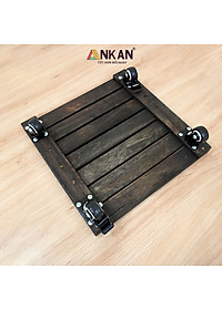 Đế Lót Chậu Cây Có Bánh Xe Cao Cấp ANKAN Hình Vuông Màu Đen 35x35Cm, Tải trọng 150 Kg, Di Chuyển Chậu Cây Nặng Dễ Dàng, Êm Ái