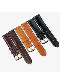 Dây đồng hồ da bò Bụi Leather D101- Da thật khâu tay thủ công cao cấp - Bảo hành 12 tháng