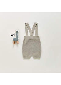 Quần yếm len dệt kim trơn màu cho bé trai và bé gái phong cách Hàn Quốc size từ 0 đến 36 tháng tuổi