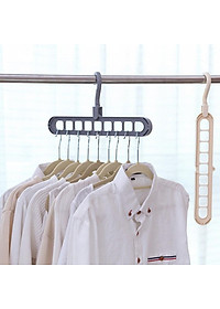 Móc Treo quần áo đa năng tiết kiệm diện tích, móc treo đa năng tiện lợi, móc 9 lỗ