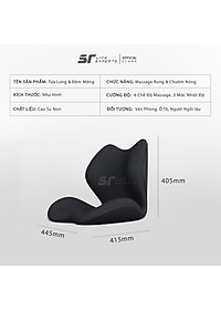 Bộ Gối Lót Mông Và Tựa Lưng Massage Chườm Nóng Cao Su Non Văn Phòng Ô Tô, Đệm Lưng Chống Gù, Giảm Đau Cột Sống - Sairui