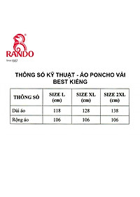 Áo mưa Poncho vải BEST có kiếng phủ đèn xe máy RANDO