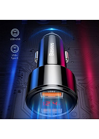 Tẩu củ sạc nhanh đa năng dành cho xe hơi / ô tô 2 cổng USB hiệu Baseus Dual-USB (45W - 6A, Công nghệ sạc nhanh Quick Charge 3.0 / Quick Chagre 4.0, 2 cổng USB Car Charger) - hàng chính hãng