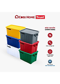 Thùng nhựa  đa năng chịu lực THOR 75L thương hiệu TRUST 3012  (Kèm nắp)  phân phối bởi Cobi Home.