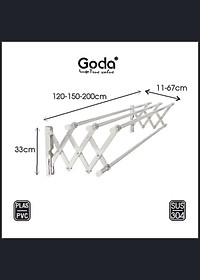 Giàn phơi xếp ống 19 inox 304 loại 1.2m loại mới (4 ống) GD-154