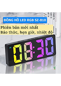 Đồng Hồ Led, Đồng Hồ Để Bàn RGB, Có Báo Thức, Hiển Thị Thời Gian, Nhiệt Độ, Có Cảm Biến Ánh Sáng Tự Động, Decor Phòng Ngủ Chill