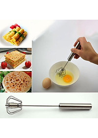 Dụng Cụ Đánh Trứng Cầm Tay Dạng Ấn Trục Xoay Tự Động - Chất Liệu Thép Không Gỉ 304 Cao Cấp - Chính Hãng MINIIN