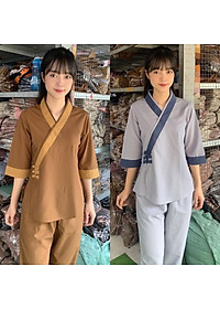 Đồ Lam Đi Chùa # Tim 3NÚT # Đồ Bộ Nữ # Quần Áo Nữ