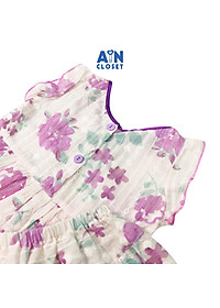 Bộ quần áo ngắn Bé gái họa tiết hoa tím quần váy cotton boi dệt - AICDBGHXX7SZ - AIN Closet
