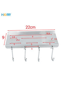 Kệ treo dao kéo Inox 304 có 4 móc treo dán tường Hobby home decor KDT