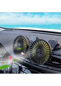 Quạt Đôi, Quạt Mini 360 Độ Công Suất Lớn, Để Trong Ô Tô, Để Bàn Làm Việc Siêu Tiện Ích