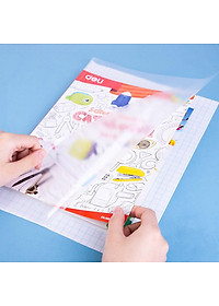  Decal bọc vở trong suốt Deli - 10 chiếc - Phù hợp với nhiều loại sách vở - EH830