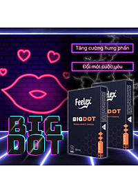 Bao cao su Feelex Bigdot gân gai bi lớn 3, 6 Bi nhiều gel bôi trơn, Hộp 1 bcs