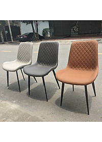 Bộ bàn ăn mặt đá Ceramic bóng chân chéo chữ X kết hợp ghế Nelson trám