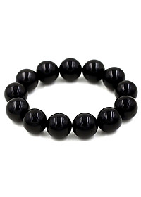 Vòng tay chuỗi hạt đá thạch anh Đen 18 ly 14 hạt