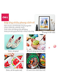 Màu Acrylic 300ml cao cấp dạng hũ Deli - Tô đất sét, đất nặn tự khô, vẽ vải, giày, đa chất liệu, tươi sáng, nhanh khô - Nhiều màu sắc - 73875