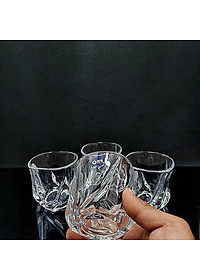 Ly Uống Rượu Tây 150ML (bộ 6 cái) kiểu xoắn thủy tinh cao cấp đế dày – Bộ Ly Thủy Tinh siêu trong