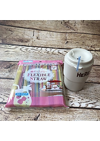 Combo 2 cốc uống nước kèm nắp xoay có lỗ cắm ống hút  320ml