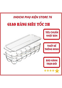 Khay Đựng Trứng Gà , Vịt Trong Suốt YoKo 12 Quả Có Nắp Đậy Tặng Kèm Khăn Lau Đa Năng PaKaSa - Hàng Chính Hãng INOCHI