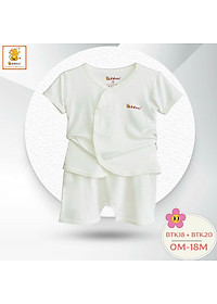 Bộ sơ sinh cài chéo tay ngắn vải visco siêu mềm mại cho bé