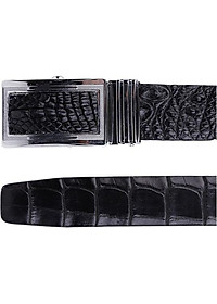 Thắt Lưng Nam Da Cá Sấu Nguyên Con Huy Hoàng HT4204 (120 x 3.5 cm) - Đen
