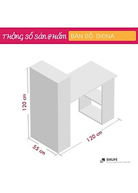 Bàn liền giá sách gỗ CN SMLIFE Diona
