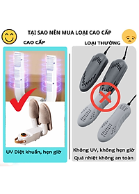 Máy Sấy Và Khử Trùng Giày có hẹn giờ Cao Cấp Làm Khô Siêu Nhanh - Loại Bỏ Khử Mùi Hôi Và Vi Khuẩn, Kiểu Dáng Nhỏ Gọn, Dễ Sử Dụng Máy Sấy Giày Dép Tất Găng Tay Mũ Bảo Hiểm Khử Khuẩn Bằng Tia UV An Toàn Tiện Dụng Thông Minh