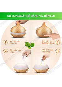 Máy xông tinh dầu VINBUY bầu tiên, máy phun sương tạo ẩm, máy xông tinh dầu phòng ngủ, spa, tự động, chuyên dụng phòng lớn led 07 màu - Hàng chính hãng