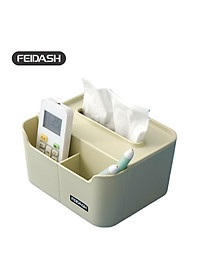 Hộp đựng khăn giấy ngăn nhựa, hộp đựng đồ đa năng tại nhà, khay để bút, điều khiển từ xa đồ lặt vặt FEIDASH N2116