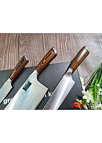 DAO - BỘ 3 DAO BẾP NHẬT BẢN THÉP DAMASCUS MÃ A4 DT2 nt topcomshop vn