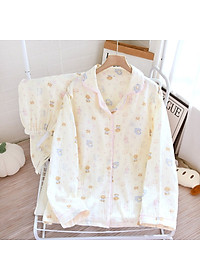 Bộ Đồ Bầu Và Cho Con Bú, Pijama Sau Sinh Azuno AZ2309 Chất Đũi Mềm Mại, Có Khe Mở Ngực Hàng Cao Cấp Cho Mẹ