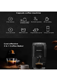 Máy pha cà phê 3 trong 1 phiên bản cao cấp BK-513 thương hiệu BioloMix - HÀNG NHẬP KHẨU