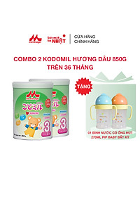 Combo 2 hộp sữa số 3 Morinaga Kodomil 850gr - hương dâu (nguyên đai, nguyên tem)