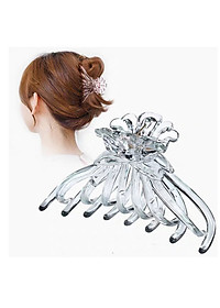 Kẹp càng cua size to 8 răng trong suốt kiểu Hàn Quốc KAH147 - Xanh lá