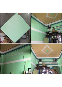 Bộ 10 Tấm Xốp Dán Tường Giả Gạch 3D Màu Xanh Cốm, Xanh Lá Nhạt 70cmx77cm