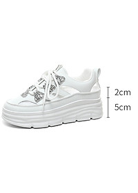 Giày thể thao tăng chiều cao nữ đế êm nhẹ, thoáng khí đế cao su đúc, chống trơn trượt hạn chế mòn – GNU2080