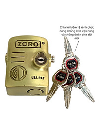 Ổ khóa chụp bát cửa báo động chống trộm ZORO thông minh - màu vàng đồng - khóa chụp chống cắt toàn diện, chống cắt khoen cửa - hàng chính hãng