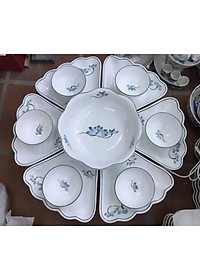 Bát đĩa hoa mặt trời sứ Bát Tràng