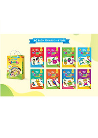 Túi tô màu song ngữ Anh Việt - Tô màu sáng tạo cho trẻ 3 - 4 tuổi - Tặng kèm bộ sáp 12 màu