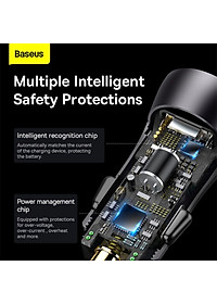 Tẩu Sạc Ô Tô Baseus Golden Contactor Max Dual Fast Charger Car Charger 60W - Hàng Chính Hãng