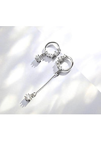 Bông tai đá bất đối xứng