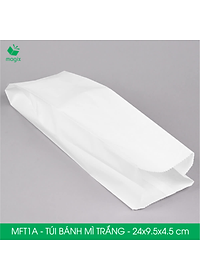 MFT1A - 24x9.5x4.5 cm - 100 Túi giấy bánh mì trắng