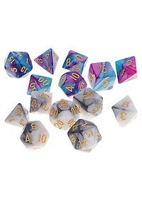 Bộ/14 PCS 1.6 Cm Đa Diện Xúc Xắc Chết D20 D12 D10 D8 D6 D4 Bàn Chơi Bảng