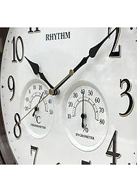 Đồng hồ treo tường Nhật Bản RHYTHM 8MGA37SR06 – KT 33.0×4.7cm, Dùng PIN.  Đo Độ ẩm, nhiệt độ.